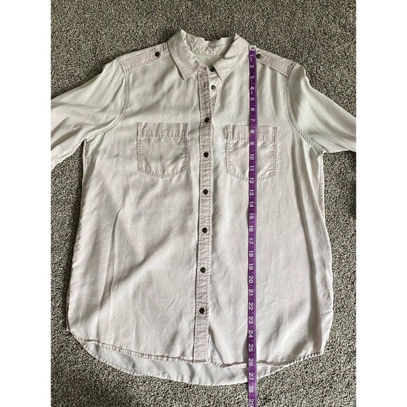 Express Boyfriend Button Down Shirt Blush Pink Long Sleeve Size Small - Picture 6 of 8